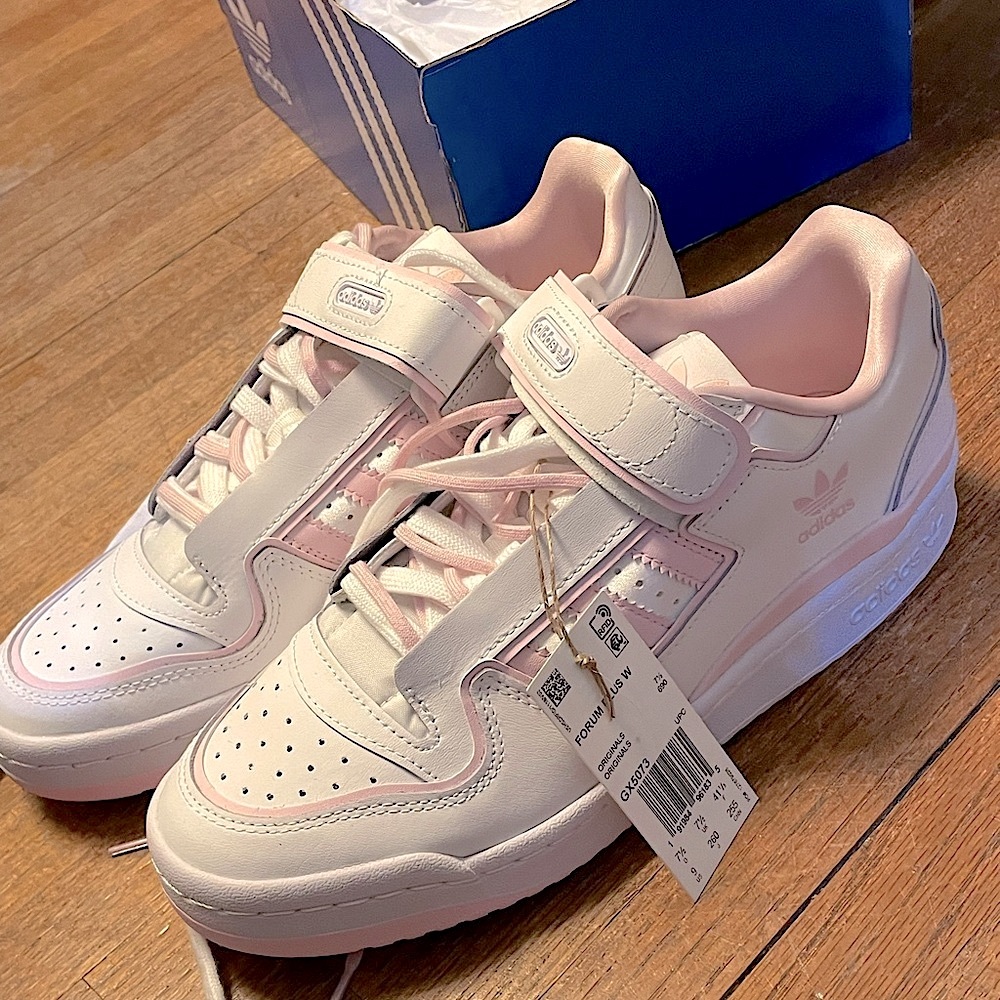 Pink and White Adidas Sneakers, NWT